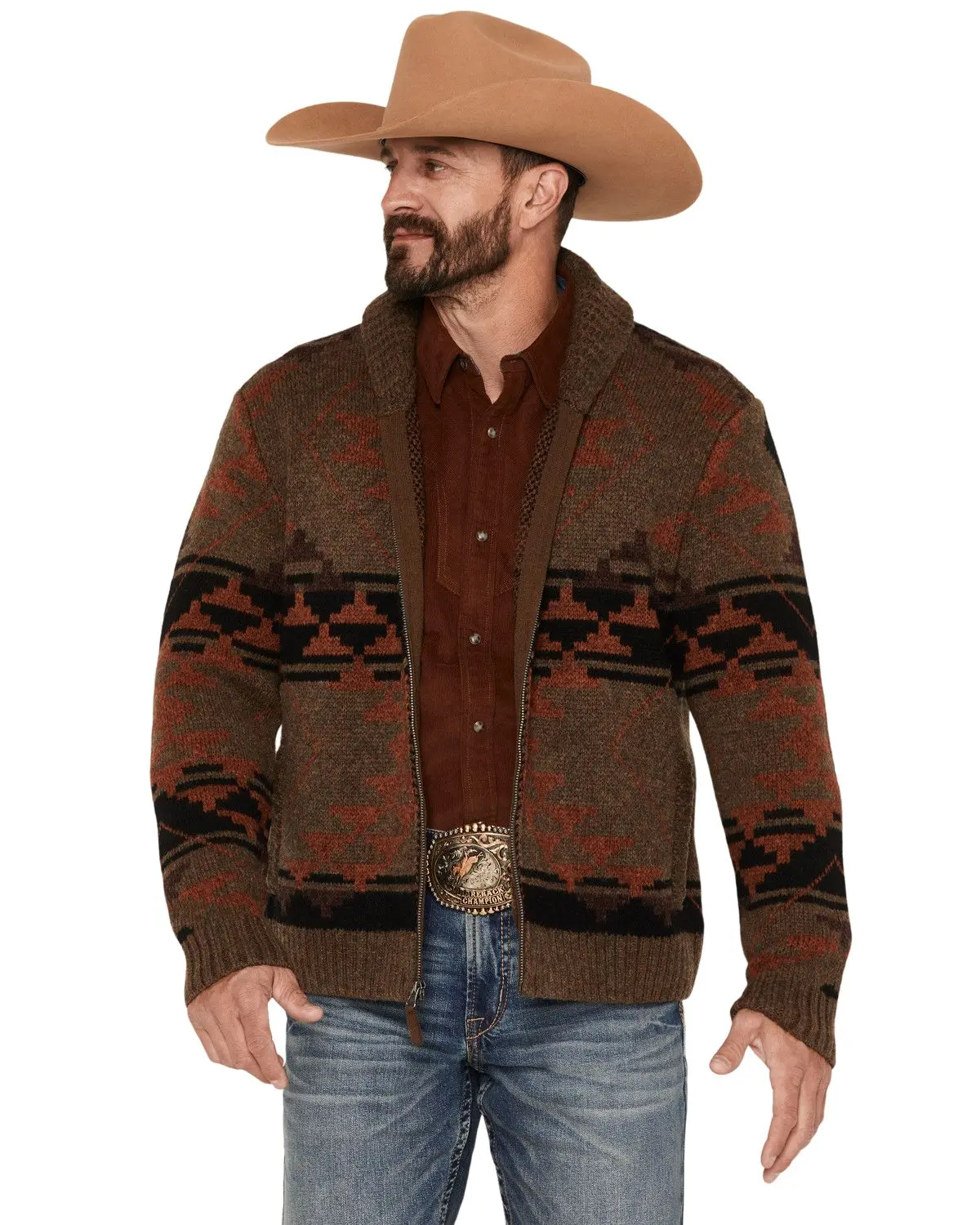 Cody James Men's Men'S Carson Southwestern Print Full Zip Cardigan - Cjfa24sw41-Bn