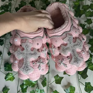 Trendy Winter Fall Bubble Slides With Chrome Crosses