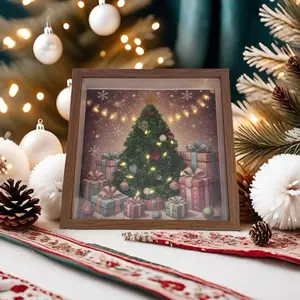 Miranova Christmas Miracle - Radiant Crystal Christmas Deco Frame with Aura Light - Festive Home Decor/night stand for Festive Season