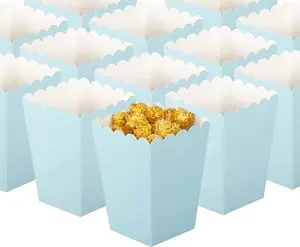 Baby Blue Popcorn Boxes Mini Paper Popcorn Boxes Set Of 36 Cardboard Container，For Party Supplies