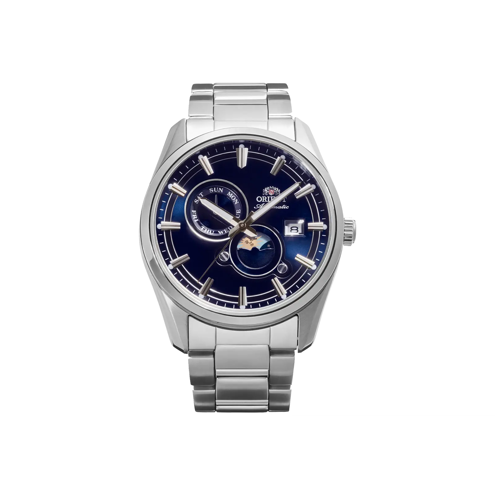 Orient Stretto Day & Night | Automatic / Hand-Winding | 41.5 mm Dress Watch | Sapphire Crystal | Blue Dial, RA-AK0315L30B