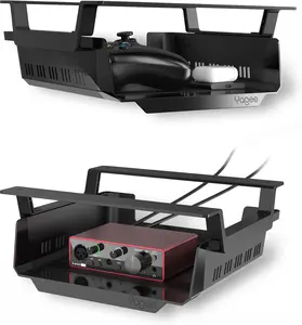 YaGee Under Desk Shelf, 2 Pack, Self-Adhesive Device Storage, Great Desktop Organizer Drawer for Work Stations, Stand Up Desks,