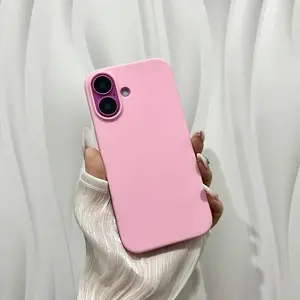 Fashionable solid-color iphone case, pink designed for women, compatible with iPhone 17/16/15/14/13/12/11 Pro/Plus/Pro Max. Shockproof and drop-resistant phone case.