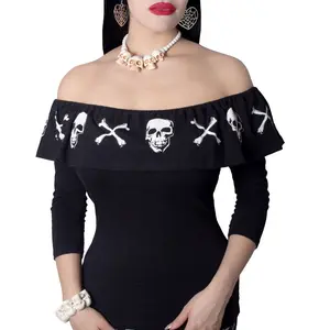Ruffle Top Anatomical Skull and Bones