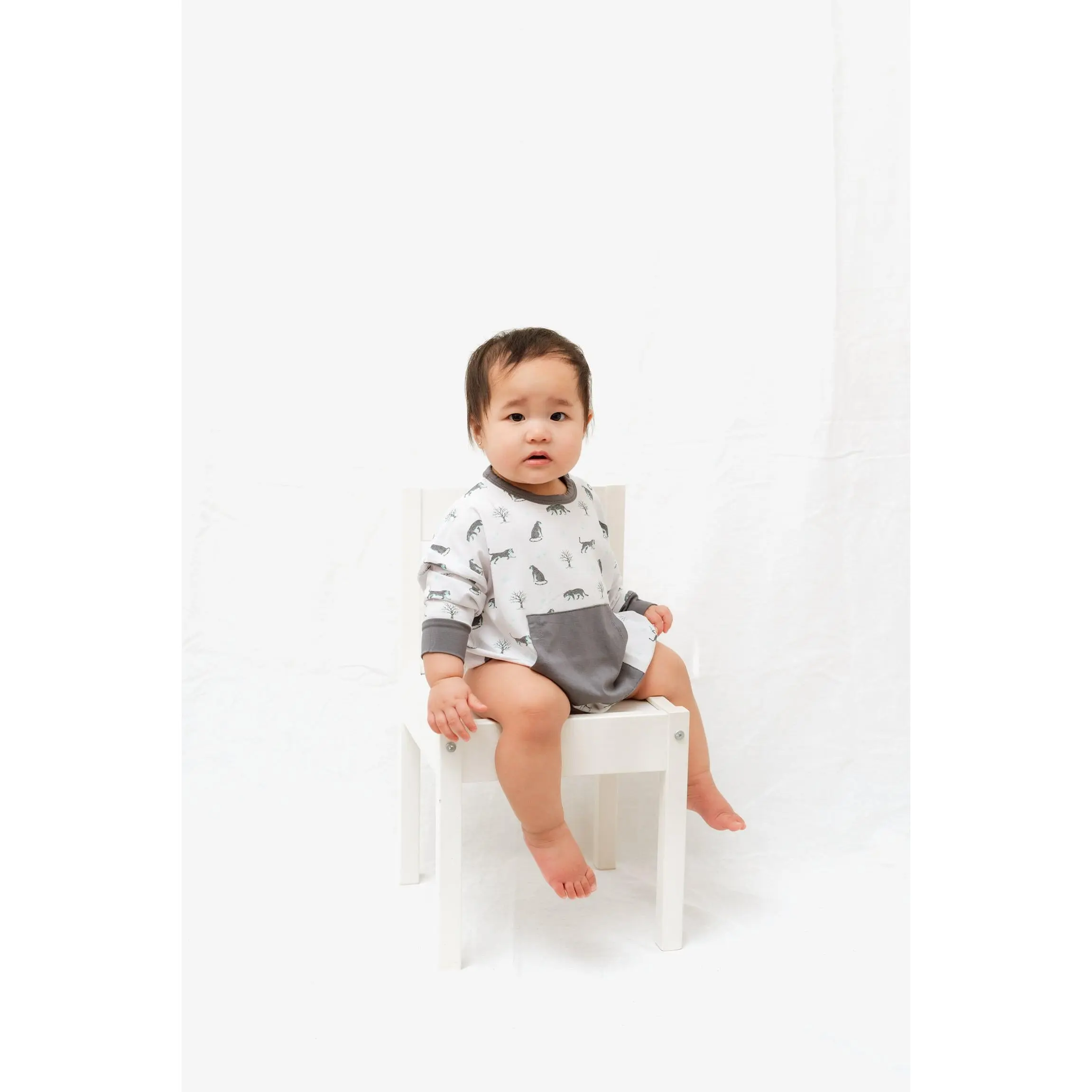 Snow Leopard | Long Sleeve Bubble Romper