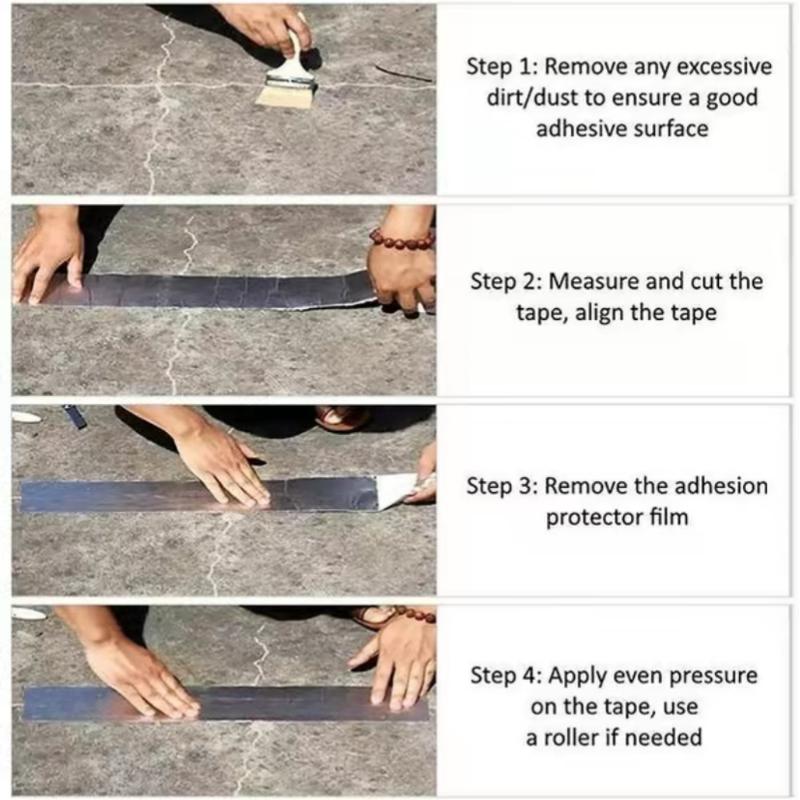 Super Strong Adhesive Waterproof Tape Roll, Self-Adhesive Roof Crack Repair Material, High Adhesion, Heat Resistant, Butyl Rubber, One Roll