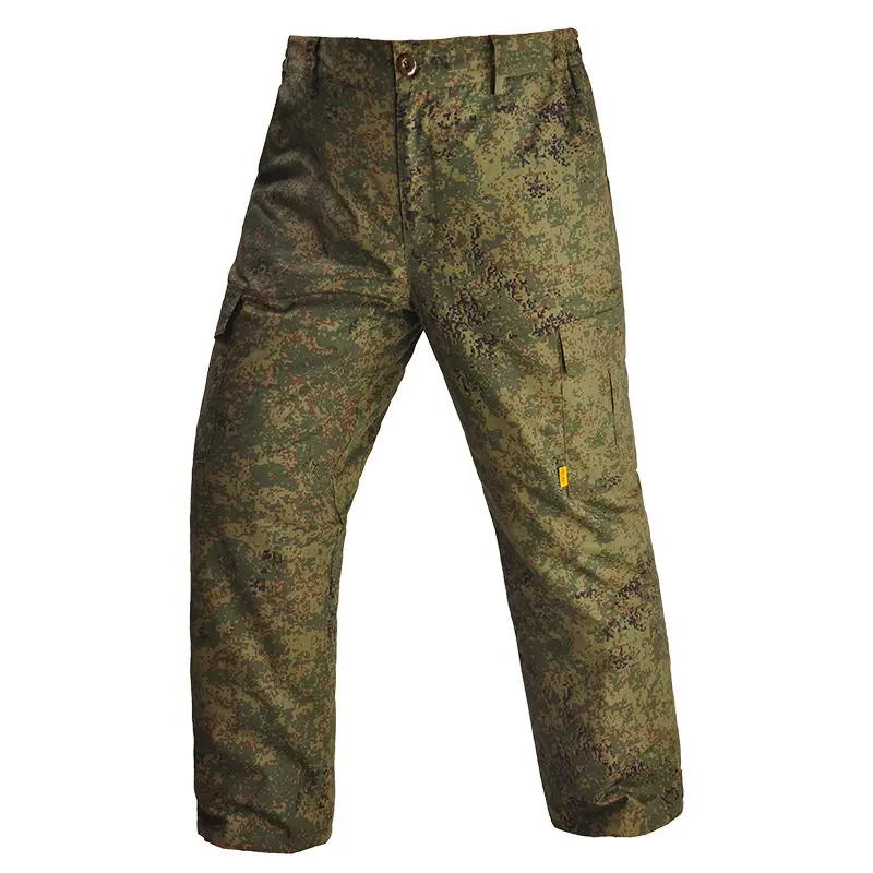 Men's CP Camouflage Long Thermal Utility Pants, Fleece-Lined Windproof Shell with Heat-Reflective Lining, Elastic, Pockets for Outdoor Winter Hiking