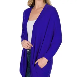 3/4 sleeve cocoon wrap cardigan by Zenana Womenswear Top Comfortable Shirts