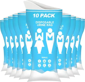 10 Pack Disposable Urine Bags, 900ML Pee Bags for Travel for Men Women, Disposable Urinal Bags and Unisex Urinal Bag