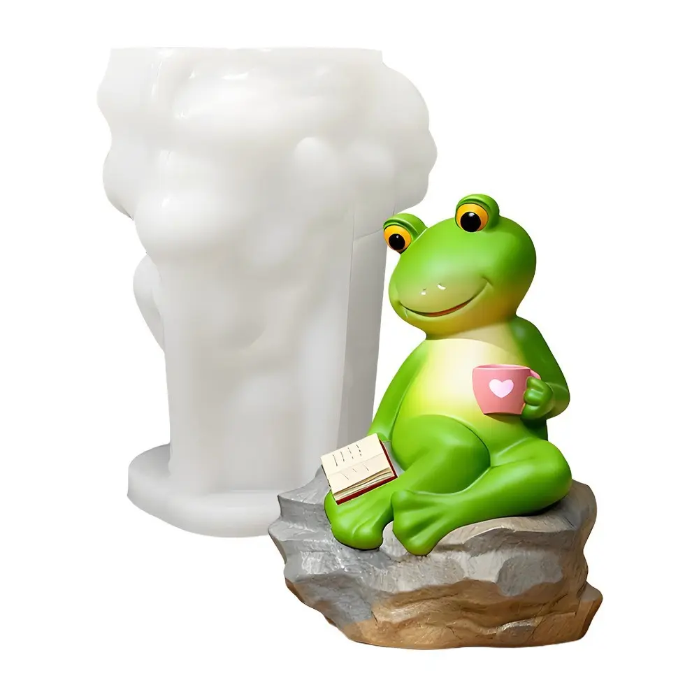 3D Silicone Frog Mold, Creative Frog Shape Ornament, Gypsum Mold, Art Toy, No Ca Prop 65 Re, Model Xinghao, No Ca Prop 65 Ca