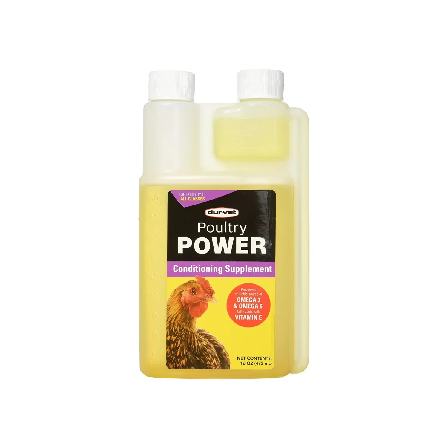 Durvet Poultry Power Omega 3 6 Vitamin E Supplement for Chickens Birds 16 oz.