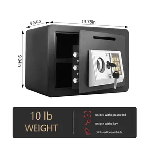 Home Safe Deposit Box | Secure Storage for Cash, Jewelry & USD Documents | Anti-Theft Piggy Bank & Home Security Safe for Valuables & Important Papers – Reliable Personal Safe to Protect Your Valuables Digital Lock Safe  Decor Electronic Wall Ornaments fa
