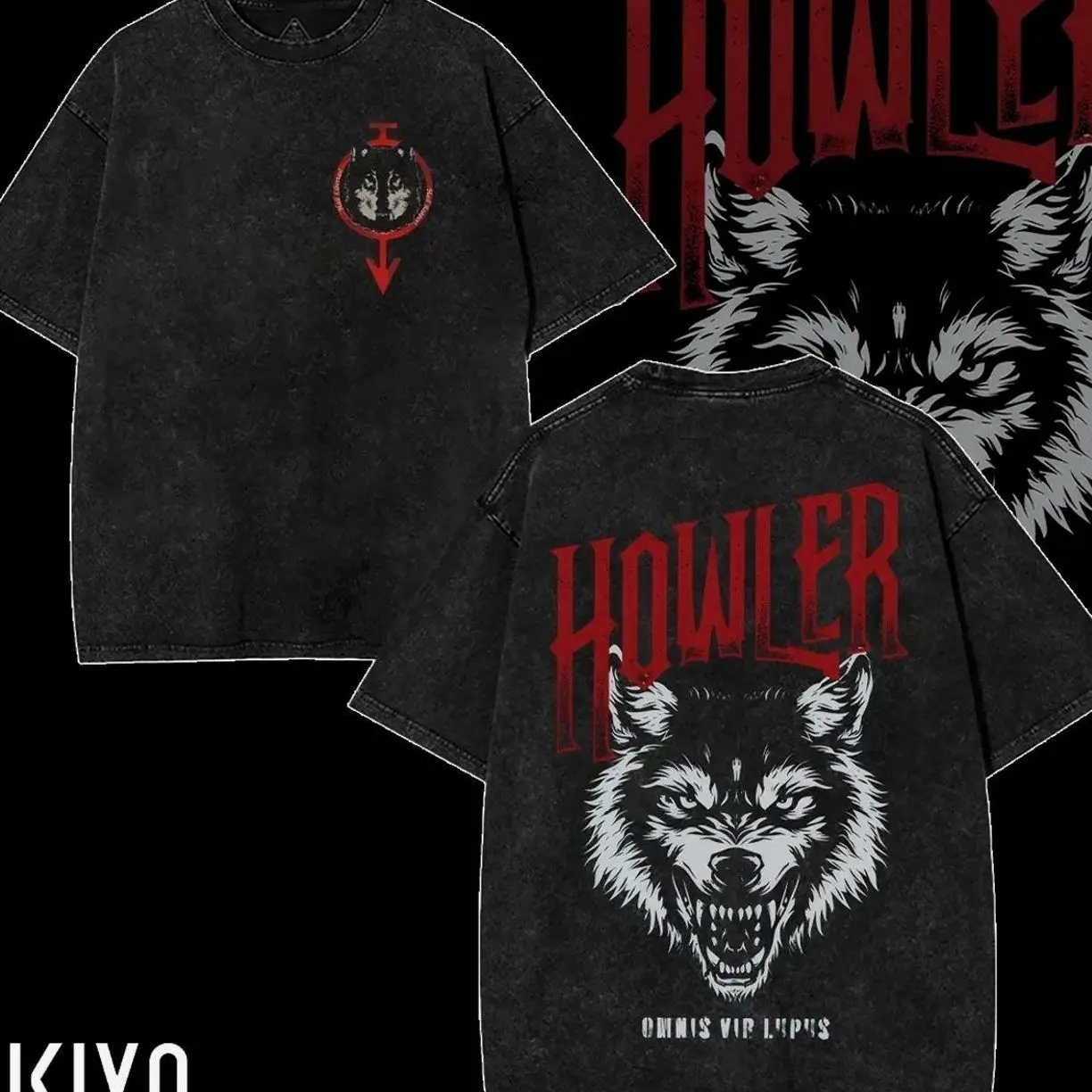 Vintage Howler Heavy Metal Shirt, Howler Shirt, Red Rising Merch Oversize Acid Washed T-Shirt Omnis Vir Lupus, Hail Libertas Hail Reaper Clothes 3A2 OKM