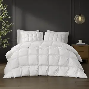 Madison Park MP10-8299 King & California King Machine Washable Duvet Insert, 104x90x1.5in Puffed Quilt, Overfilled Down Alternative White Super Fluffy Duvet