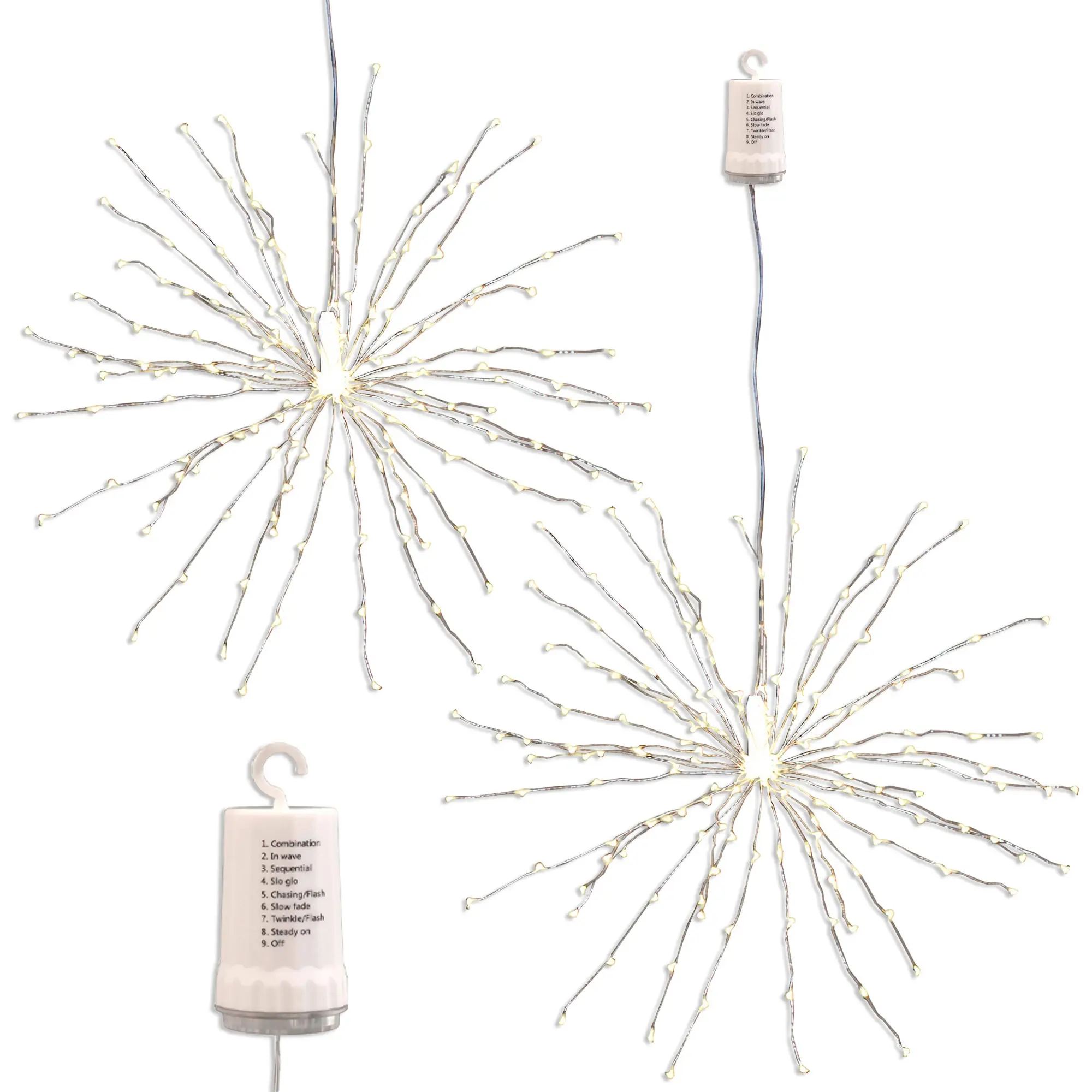 Battery-Operated Starburst Lights with Remote Control - Set of 2