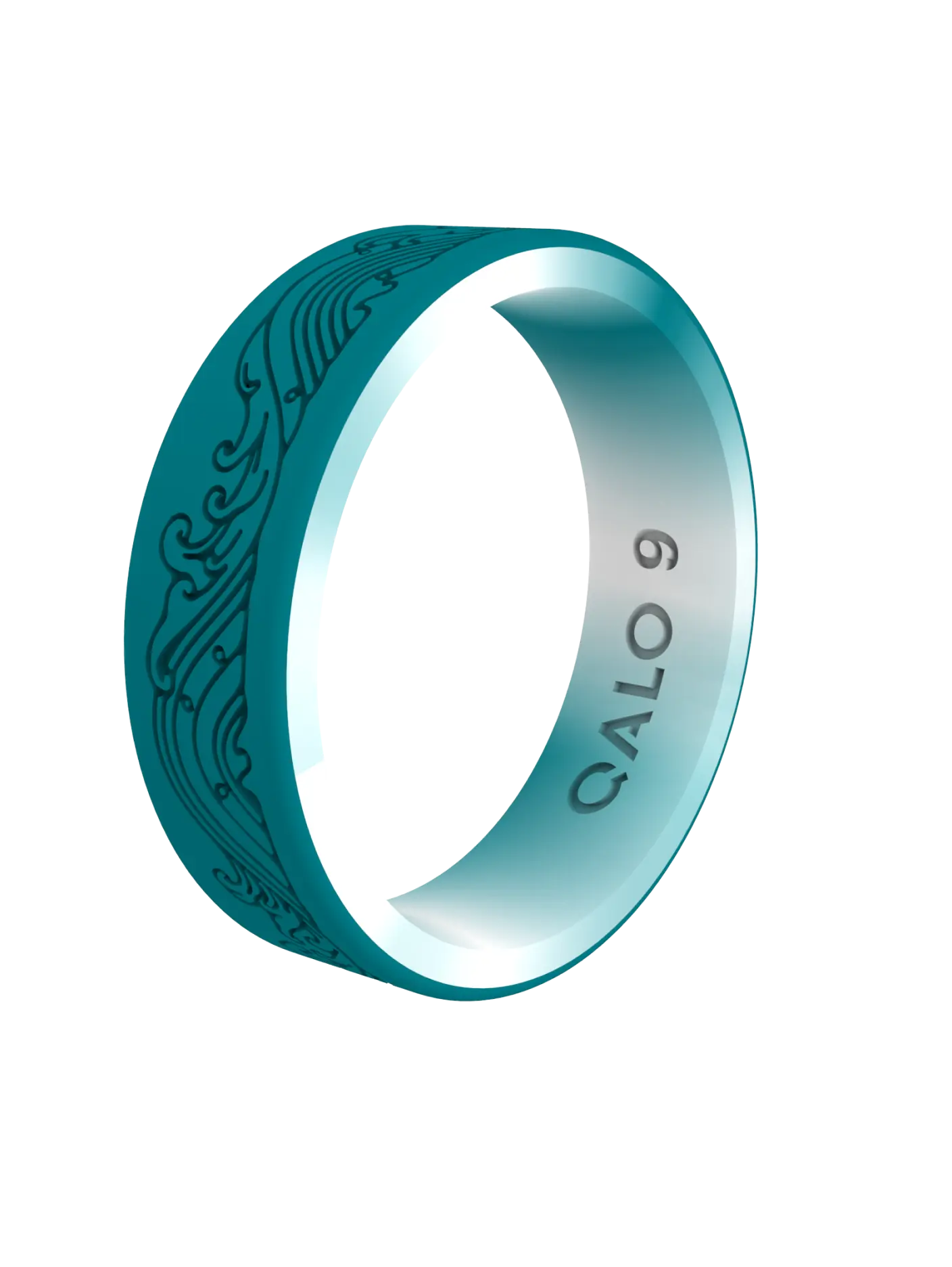 Women's Ocean Marble Strata Bold Ring, Vibrant Silicone Band for Outdoorsy Summer Activities, Fashion Costume Jewelry Accessory, Bold Rings