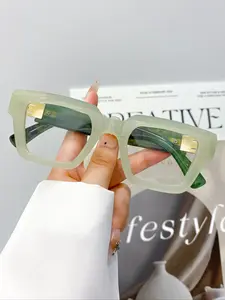 New Fashion Retro Square Flat Mirror Glasses, Stylish Square Frames, High-Quality Frame Decorations, Stylish Trendy Street Photography Eyewear for Men & Women, Stylish Eyeglass