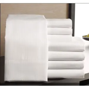 212 MAIN Rifz T-250 Striped Cotton Blend King Size Flat Sheet - Pack of 6, Silky Satin Bedding