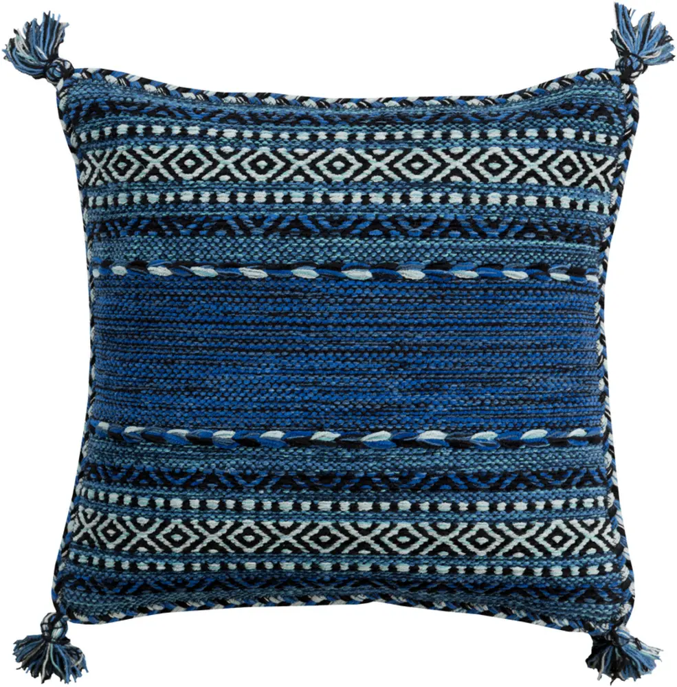 Livabliss TZ004-2020D Trenza Traditional Handwoven Throw Pillow - 5% Chenille-Cotton Blend, 20x20x4 in Soft Textile Bedding Accessory for Living Room Decor
