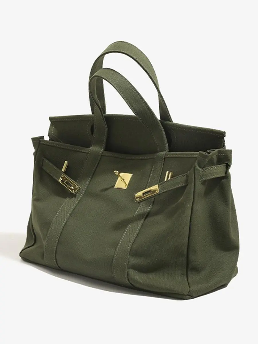 Women's Canvas Tote Bag, High-End Design Handbag, Large Capacity Commuter Bag, Office Shoulder Bag, Versatile Shoulder Bag for Daily Use