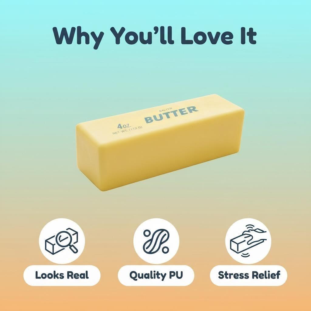 Viral Soft Butter Squishy Toy | Slow Rebound Stress Ball | Silky Touch & Durable