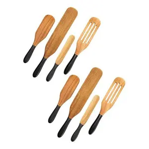 KitchenHQ 2-pack of 4-piece Acacia Wood Spurtles Set