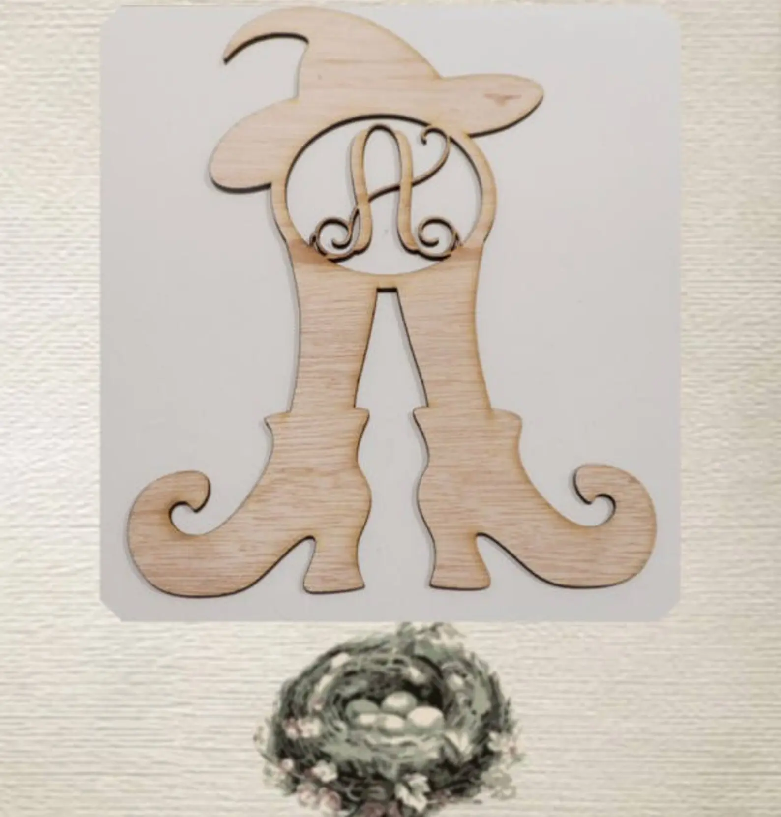 Customizable Wood Monogram for Halloween 15-22" Stainable Paintable Letter Decor