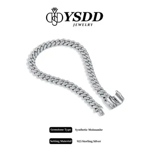 【#355】5mm Synthetic Moissanite Cuban Link Cuban Necklace and Necklace  Jewelry in 925 Sterling Silver
