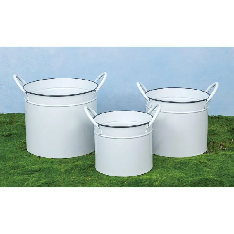 White Metal Bucket - Multiple Sizes White Metal Bucket - Multiple Sizes
