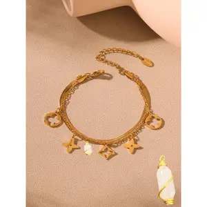 Non-Natural Crystal Anklet for Women Stainless Steel Beach Foot Chain High Quality Colorfast Beach Jewelry Accessories