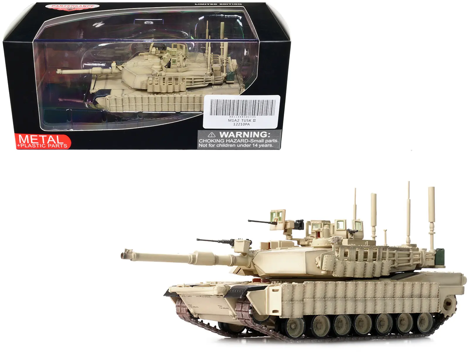 General Dynamics M1A2 Abrams TUSK II MBT (Main Battle Tank) "Armor Premium" Series 1/72 Diecast Model by Panzerkampf