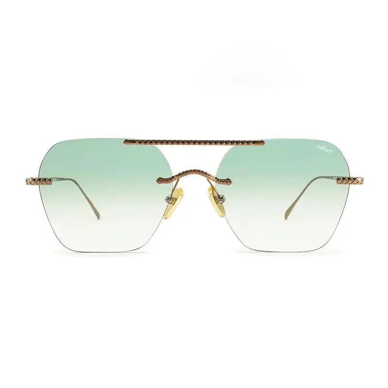 Infinit Aero Lyon Chocolate Green Gradient Sunglasses, Chocolate + Green