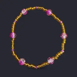 Pink Gold Seed Bead Anklet