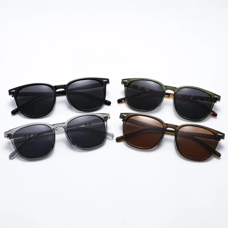 4-Pack Square Frame Sunglasses for Women & Men, Light Plastic Resin PC Lenses with UV Protection - Accessories for Driving & Outdoor Sports, Easy to Carry, Men's Sunglasses, Running, Casual, Lightweight