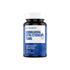 Oxyenergy Ashwagandha Herbal Wellness Blend Dietary Supplement - 750mg High Potency, 60 Capsules, Absorbable, Plant-Based, Cortisol Balance, Mood & Stress Support, Ginseng Sleep Supplement, Absorbable Supplements, Ginseng Sleep Supplements