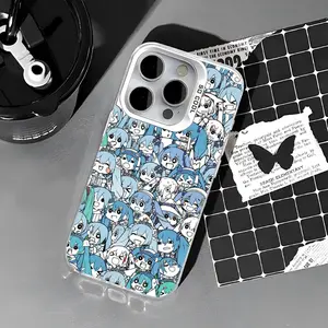 1pc H-Hatsunes Miku Phone Case IMD Color Silver Shell For IPhone 16 15 14 13 12 11 Pro Max Plus
