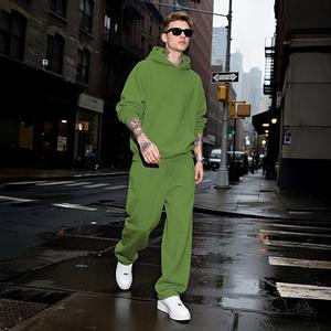 GINGTTO Mens Sweatsuit 2 Piece Oversized Minimalist Hoodie&Straight Leg Sweatpants Set Casual Unisex Hoodie Athletic Streetwear