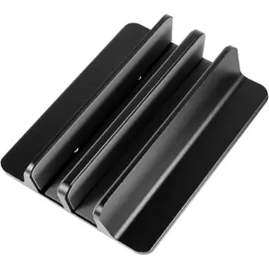 1pc Aluminum Alloy Vertical Laptop Stand for Desk Ergonomic Desktop Storage Rack Non-Skid Base for Home Office and Study Room Use