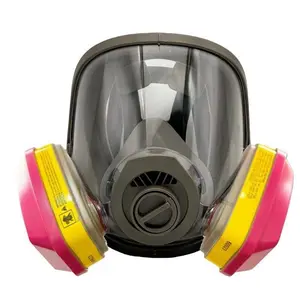 Reusable Full Face Mask with 2 High Efficiency Filters, Dustproof Gas Mask, Protective Mask, Safety Mask for Painting, Woodworking, Construction, Grinding, Chemical