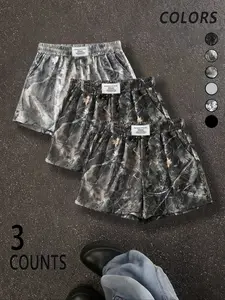 Women's Summer Loose-Fit Shorts Set, Casual Sporty Style, Branch Print Design, Comfortable Daily Wear, Moderate Fabric Thickness, Casual Workout Loungewear