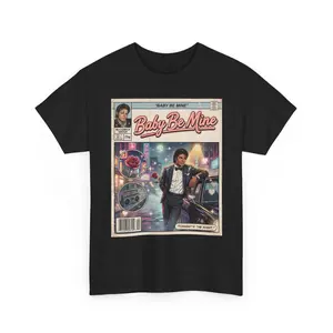 Michael Jackson Baby Be Mine Comic Tee Graphic Tee Heavy Cotton Tee Shirt, 100% Heavy Cotton Shirt