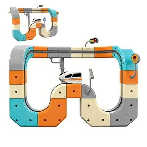 Modular 3D Flexible Track Building Toy Set, Stem Learning Fun Gift, Magic Cube Electric Train Kit, 360° Inverted Gravity Function