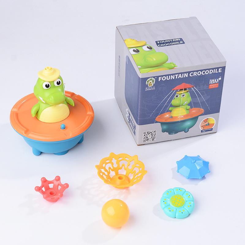 Bath Toys for Toddlers - Light Up Crocodile Fountain with 5 Spray Modes, ABS Plastic Bath Toy for Bathroom & Swimming Pool