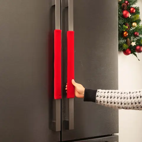 OUGAR8 Refrigerator Door Handle Covers, 5pcs Red, Keep Kitchen Appliance Clean from Smudges, Fingertips, Drips, & Food Stains, Perfect for Dishwashers, Oven, Microwave, and More