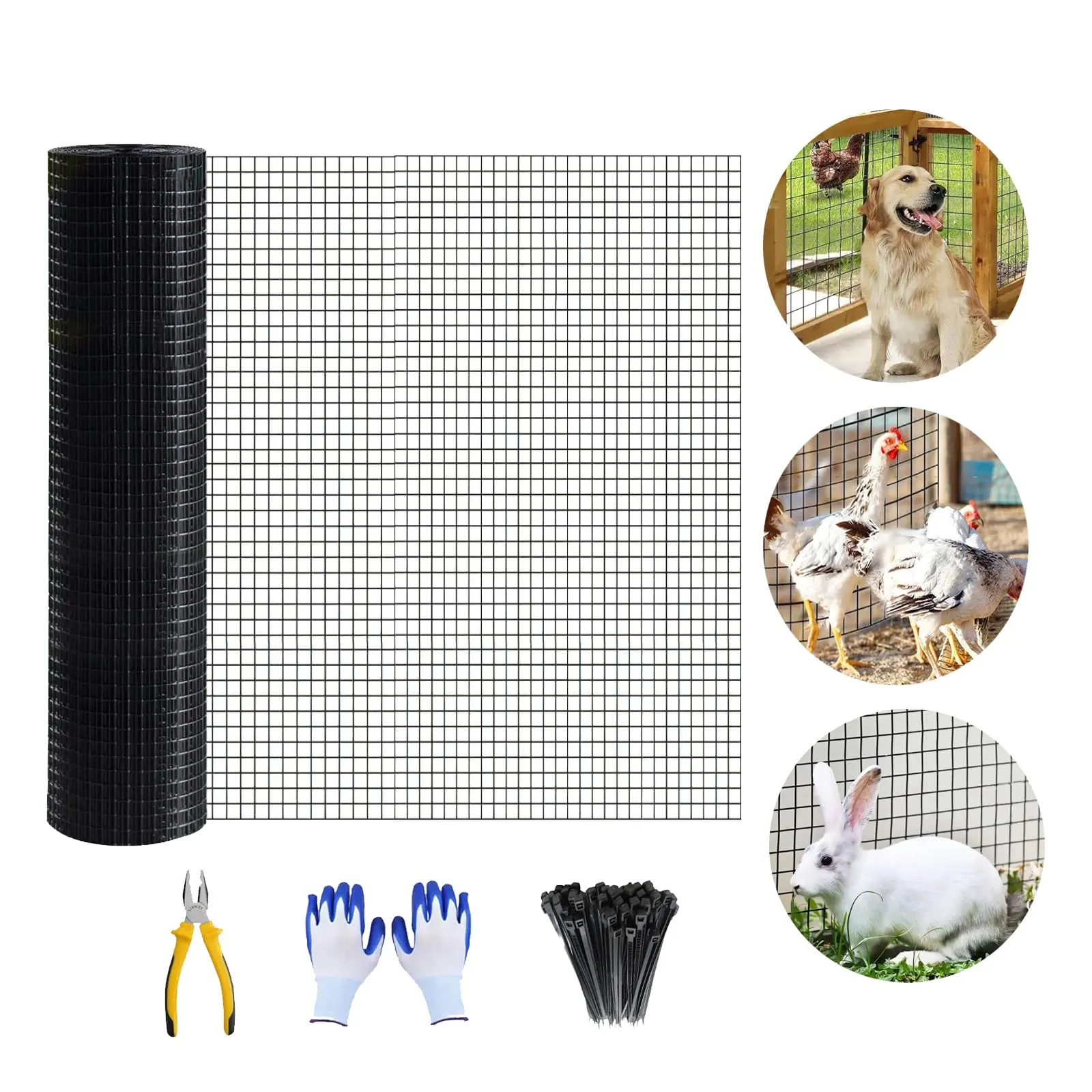 Garvee Galvanized Metal Wire Fence Roll 30Mx1.2MHigh, Heavy-Duty Weatherproof Wire Mesh Fencing for Garden, Livestock, Cattle, Chicken & Dog Enclosures