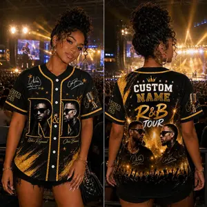 R&B Tour 2026 Baseball Jersey, Personalized Concert Shirt Country Music Fan Apparel
