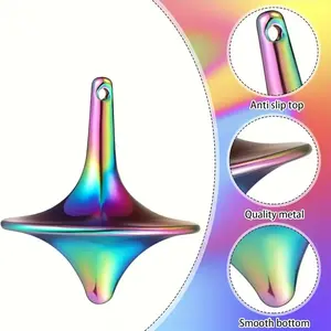 1pc  Zinc Alloy Spinning Top, Premium Exquisite Perfectly Balanced Desktop Gyroscope for Office Activities, Fidget Spinner Alternative, Workspace Decor, Minimalist Office Accessory, Elegant Desk Ornament, Durable Metal Top, Smooth Rotation Gadget