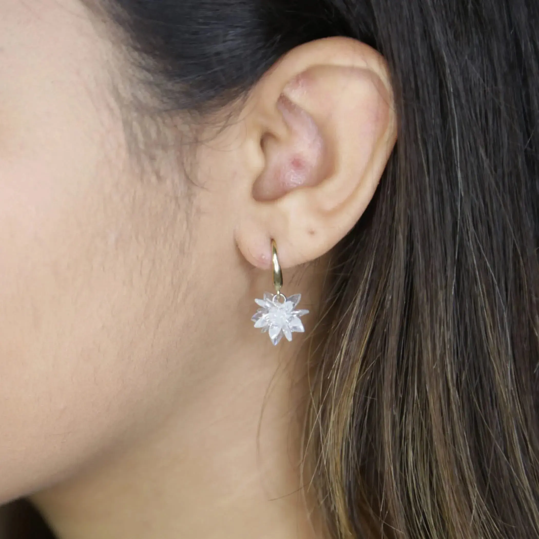 Elegant Crystal Teardrop Dangle Earrings | Bollywood-Inspired Alloy with White Gem | Delight Her Birthday or Anniversary | Versatile Style