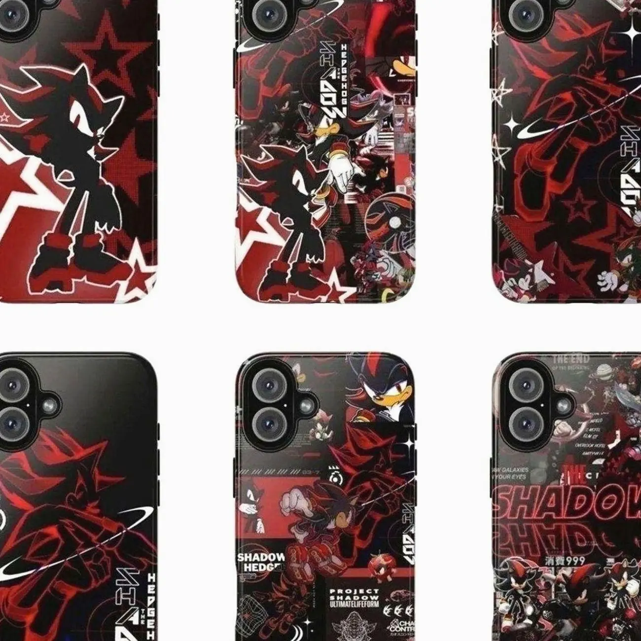6 Styles Shadow the Hedgehog Electroplated Touch Phonecase, Gifts for Fans, for iPhone 17 16 15 14 13 12 11 & Samsung S25 24 23 22 21, Trending 25  T