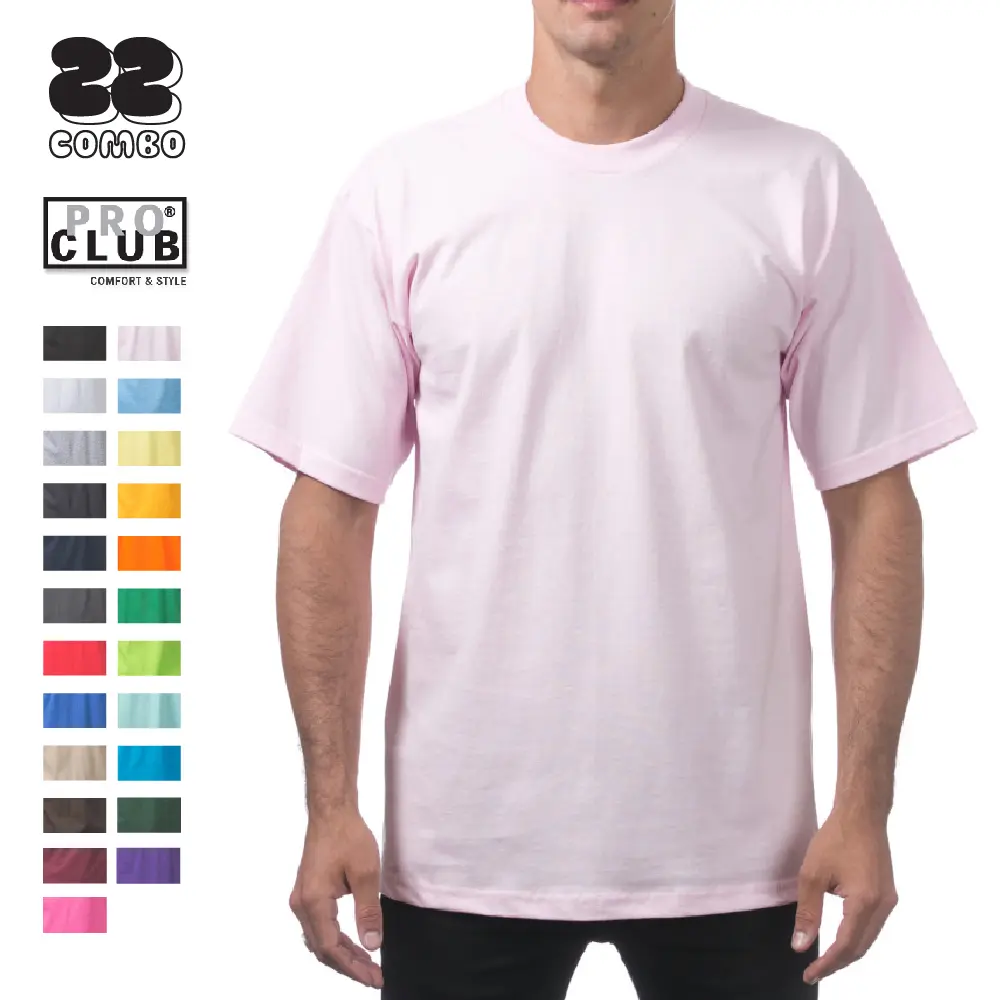 PROCLUB Men's Comfortable Cotton T-Shirt - Lightweight Short-Sleeve Menswear Streetwear Top, Breathable Fabric, Casual Hip Hop Style, S to 5XL Sizes, Shortsleeve, Fashion, Soft
